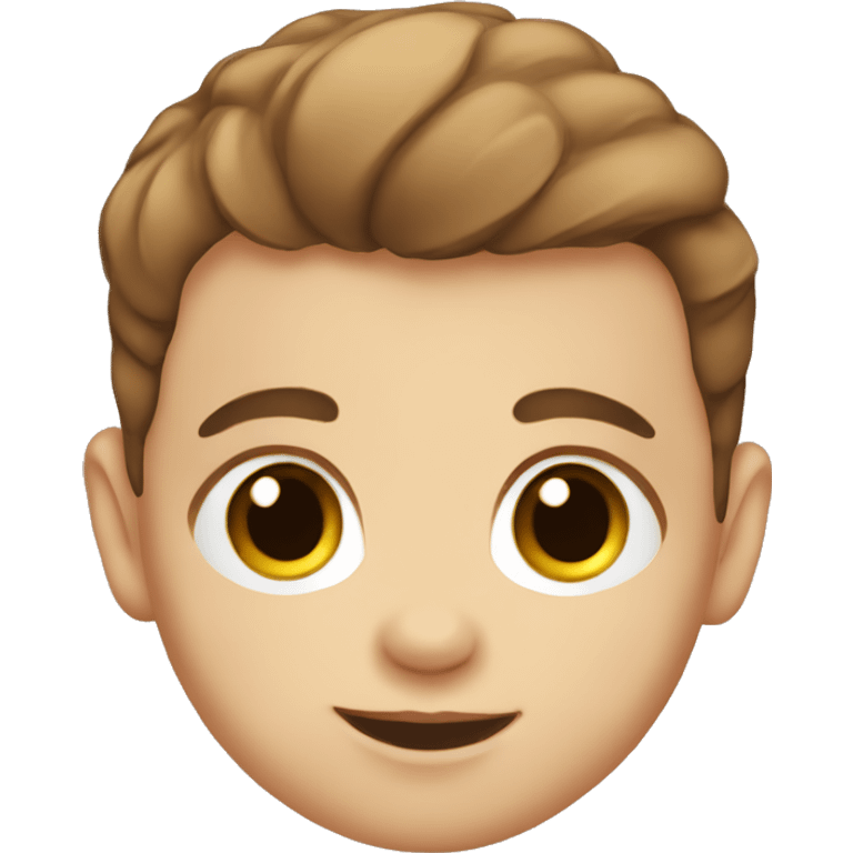 Baby boy with brown eyes and brown hair emoji