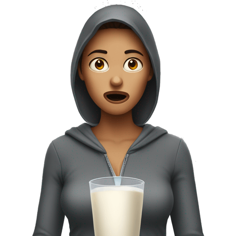 woman furious drinking milk  emoji