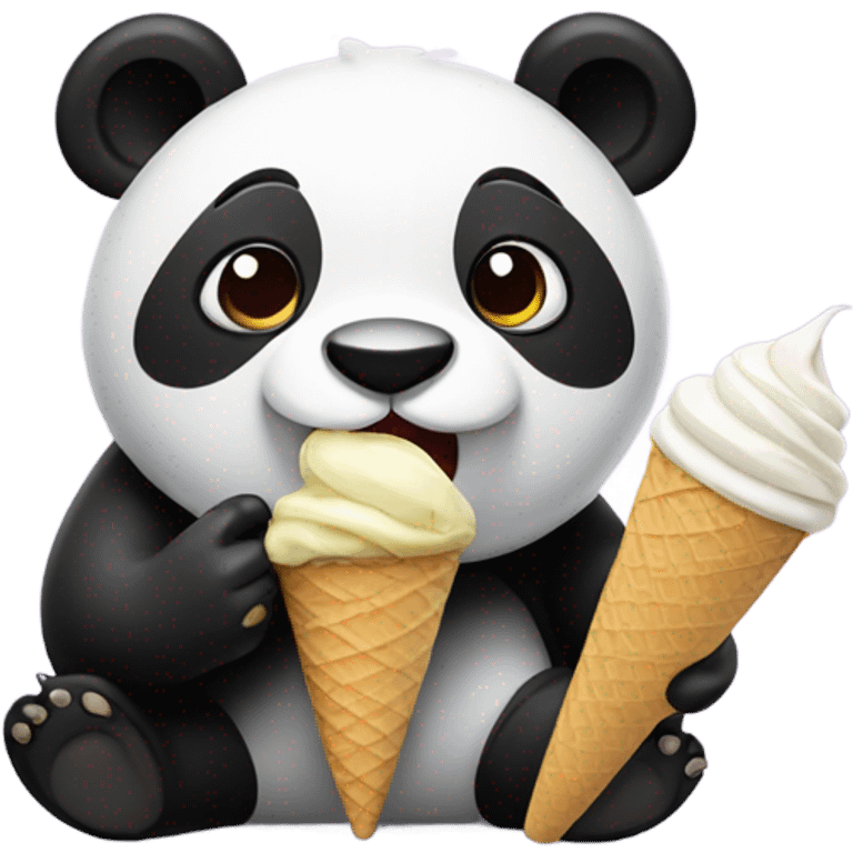 Panda eating ice cream emoji