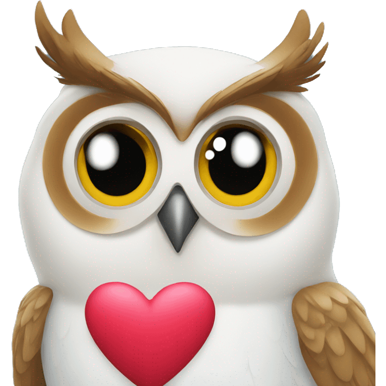 Owl with heart emoji