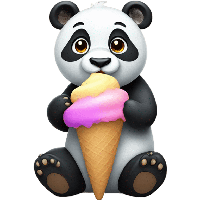 Panda eating ice cream emoji