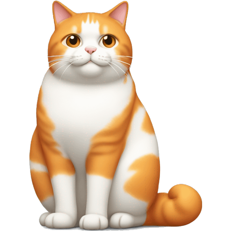 orange and white, fat cat emoji