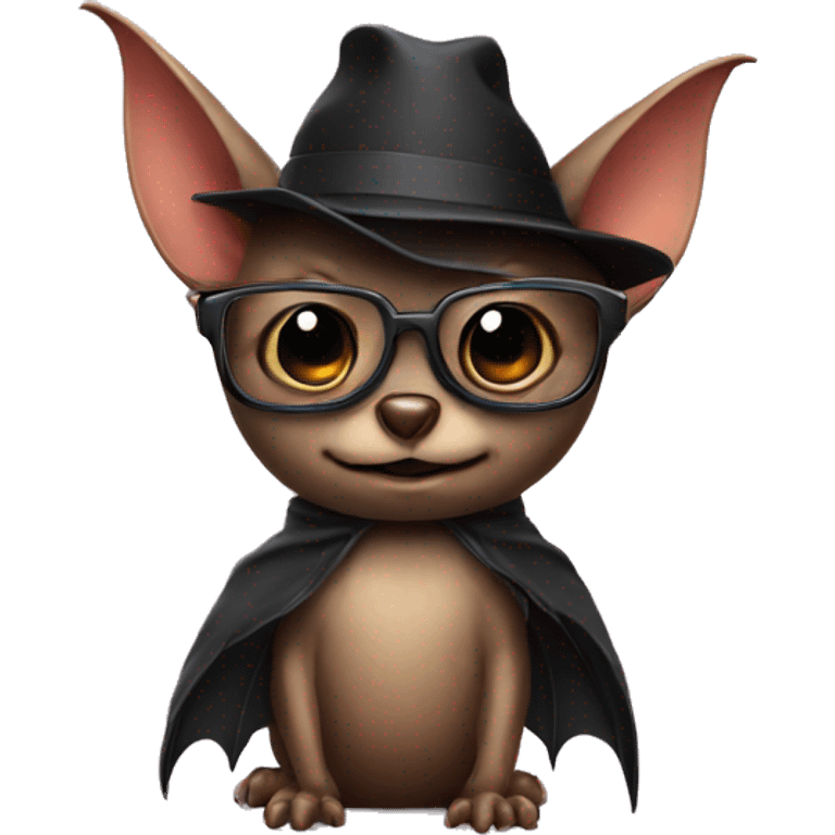 bat with hat and glasses  emoji