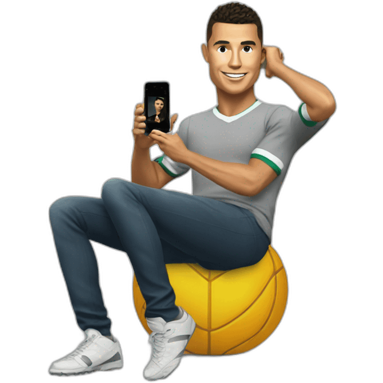 Ronaldo with phone emoji