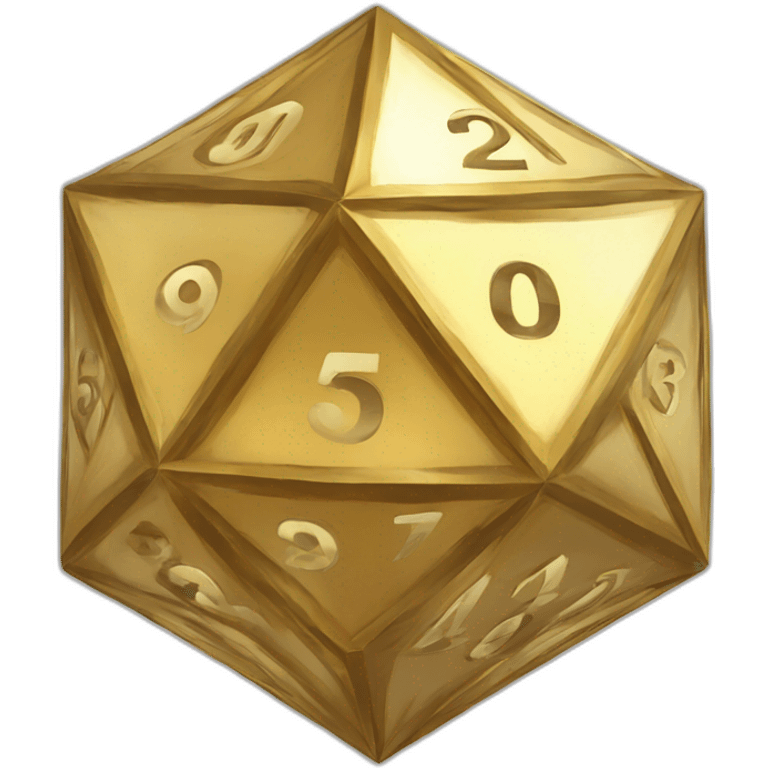 Golden Icosahedron with numbers emoji