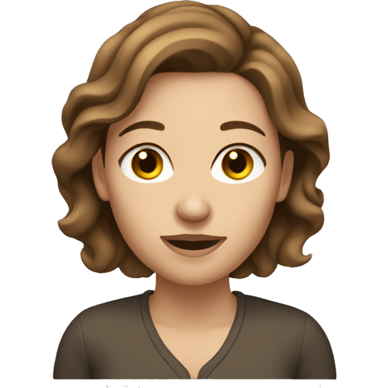 Caucasian woman with brown hair emoji