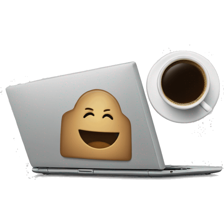 Laptop and coffee emoji