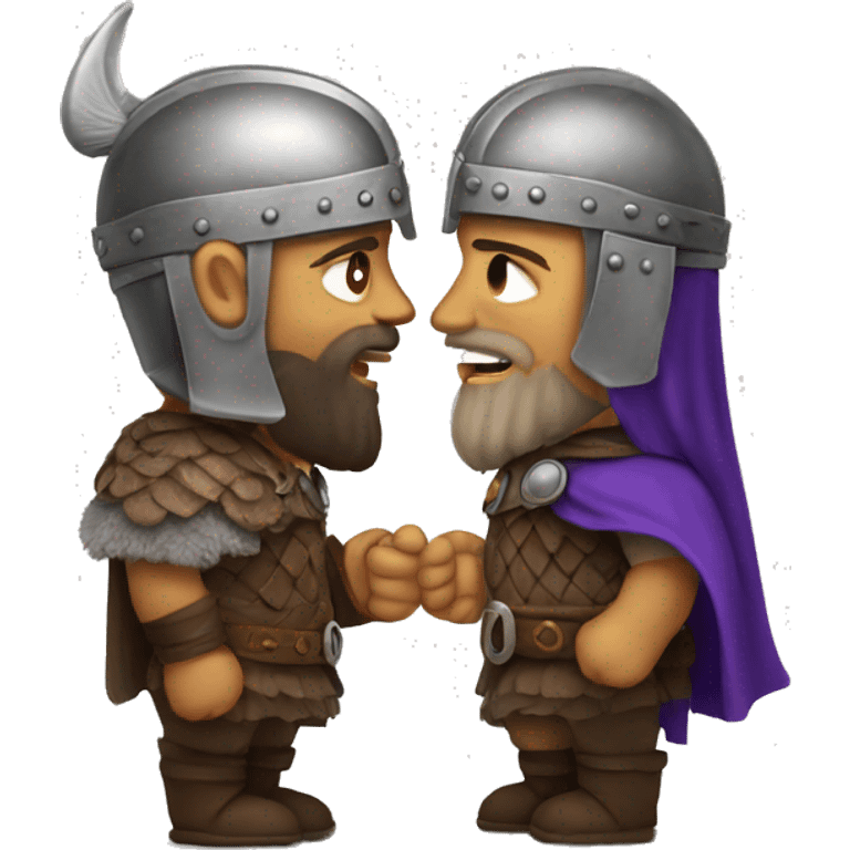 2 vikings talking interested face to face emoji