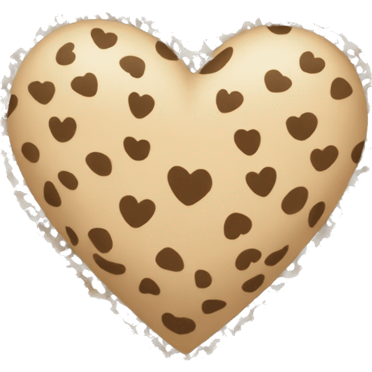 Beige heart with leopard emoji