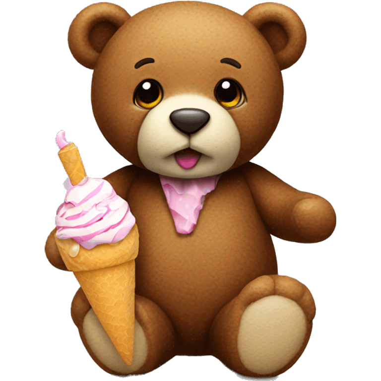 Teddy with icecream emoji