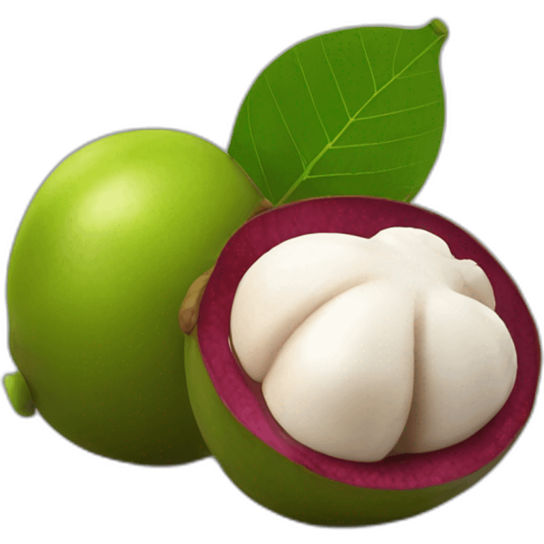 peeled mangosteen fruit emoji