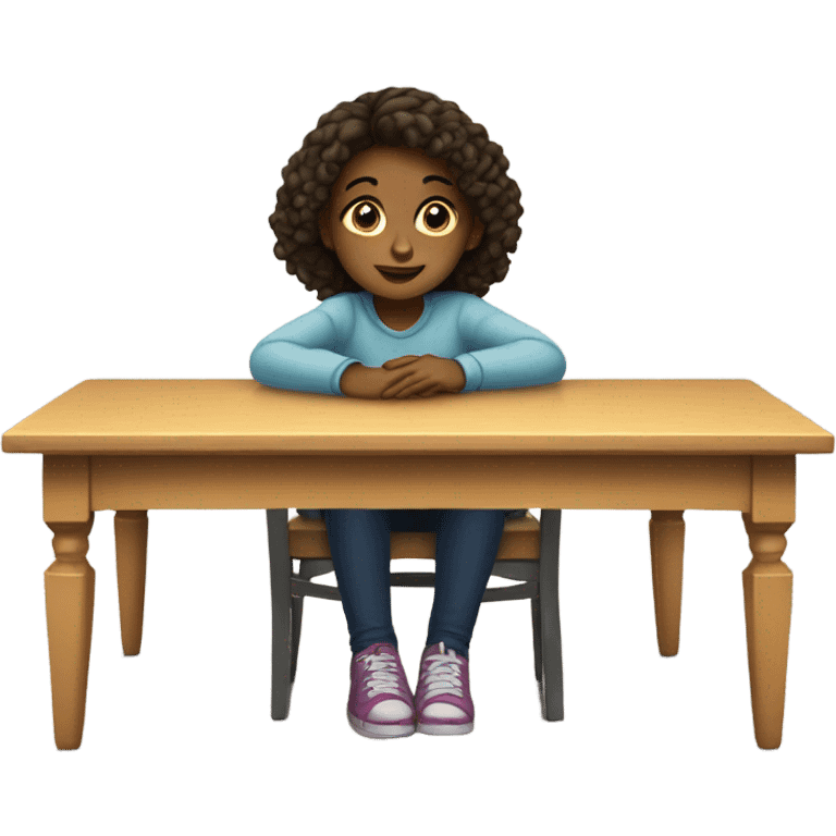 Girl under the table emoji