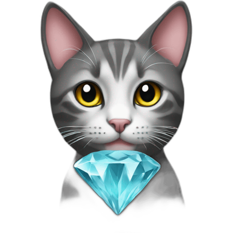 Cat diamond emoji