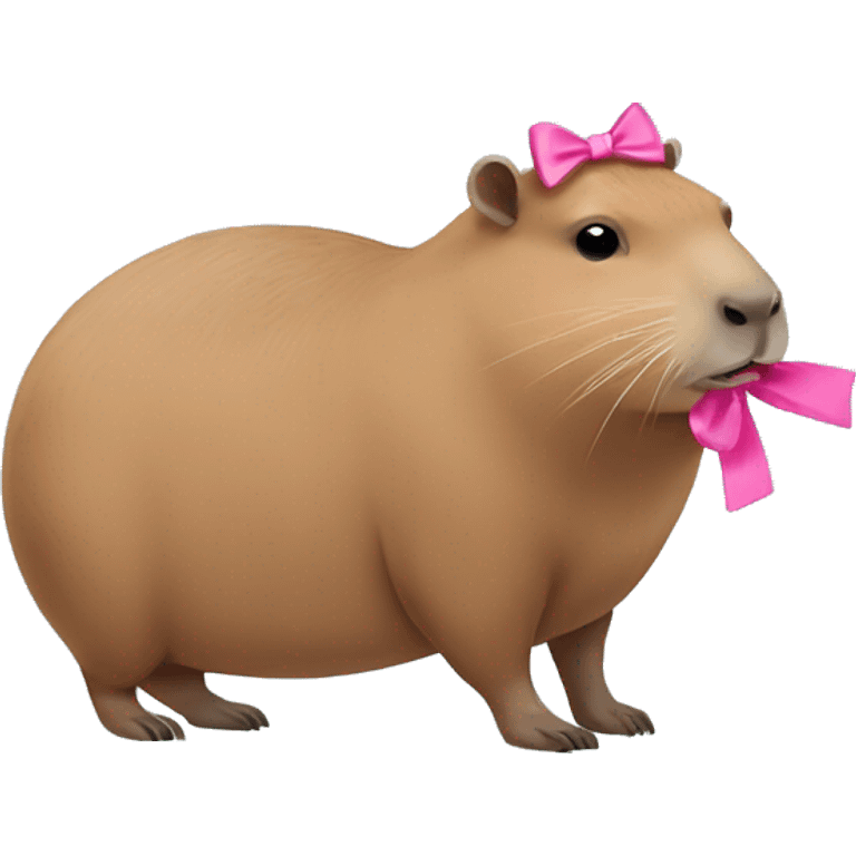 capybara with a pink bow emoji