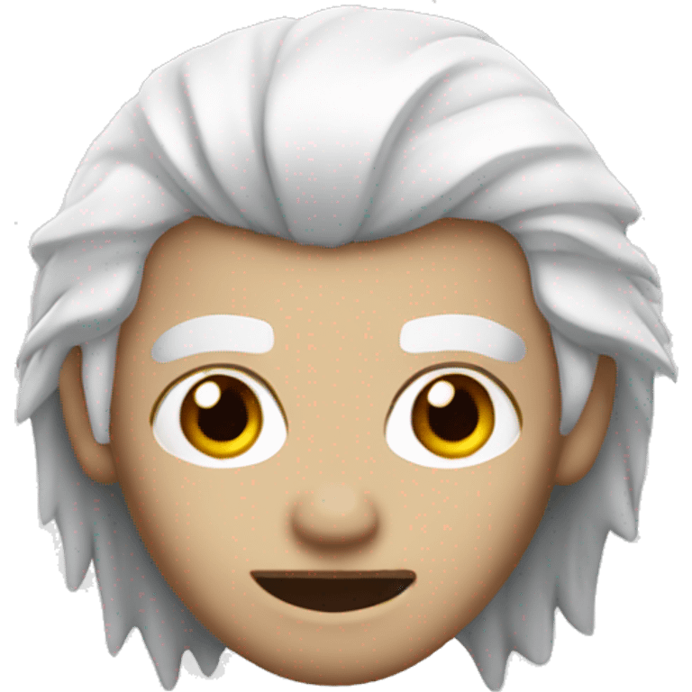 vampire with medium length white hair emoji