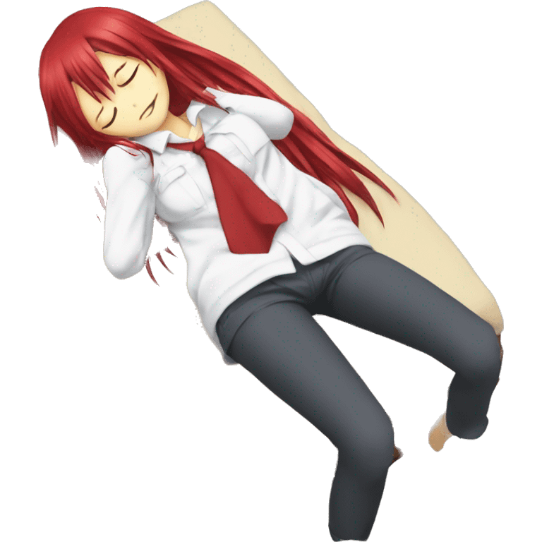 full body sleeping Rias Gremory anime style art emoji