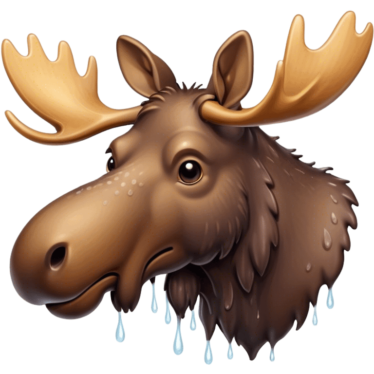 Crying moose  emoji