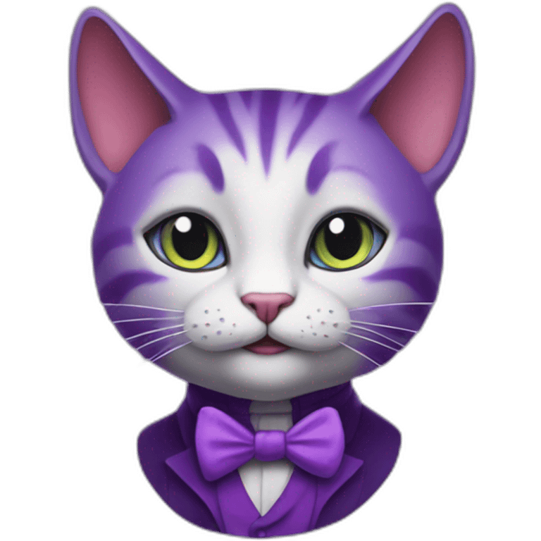 Purple Cat from alice in wonderland but make him a sales man emoji