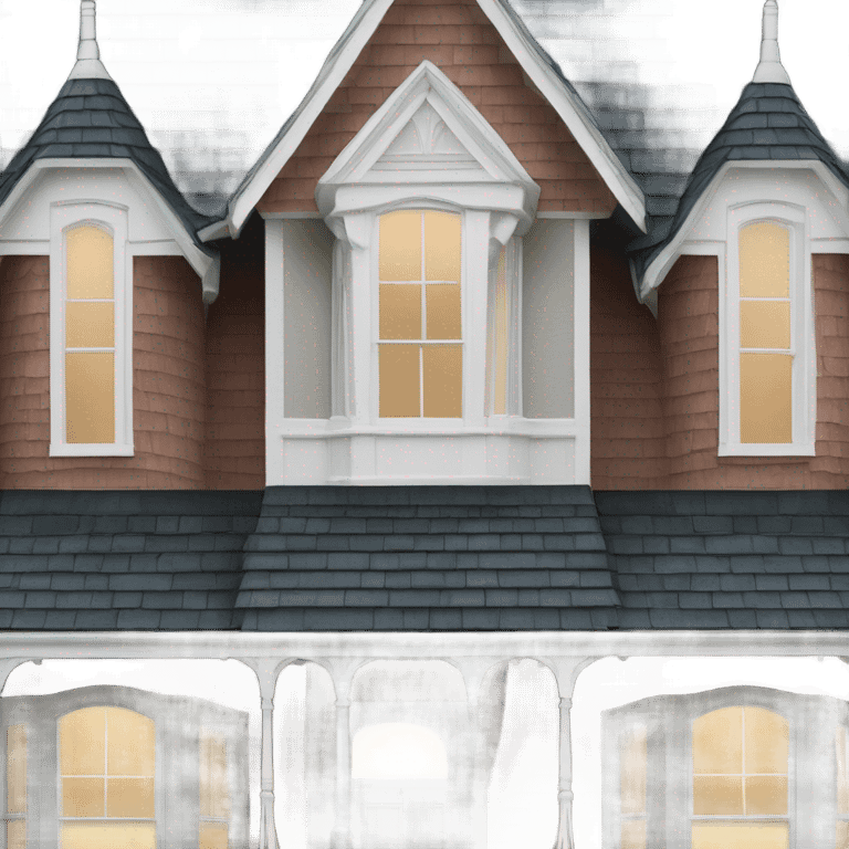 The front of a cedar shingling victorian simple home emoji