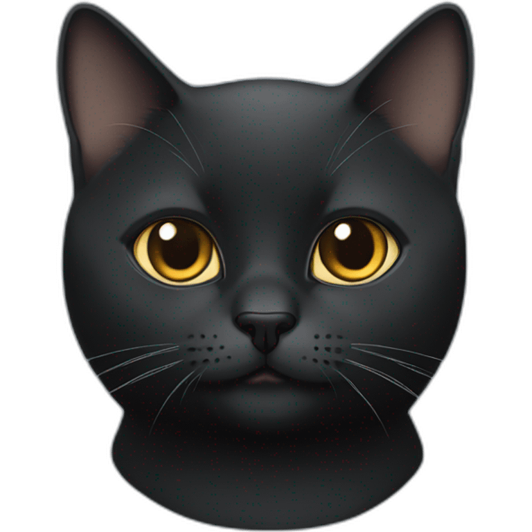 Face only of all black British short hair cat emoji