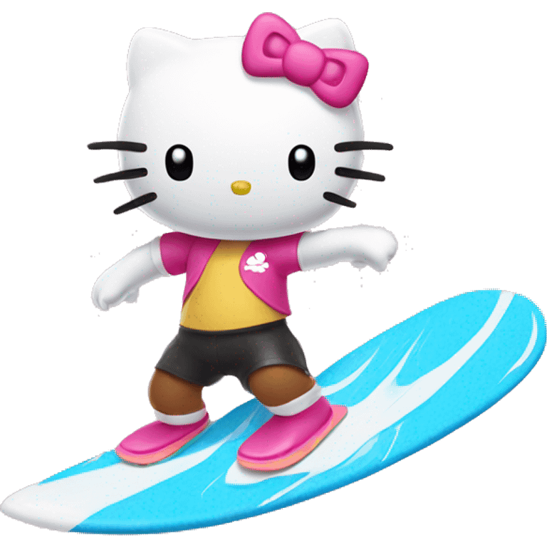 Hello kitty surfing emoji