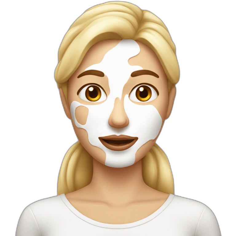 woman with vanilla glazing on her face emoji