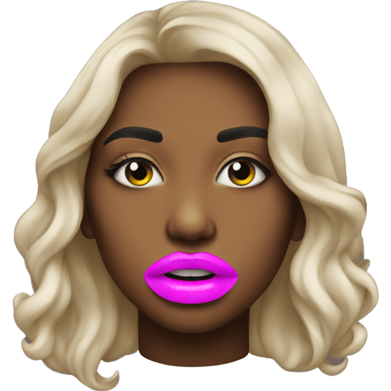 Neon colored lips emoji