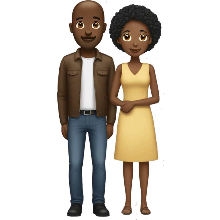 Black women white man couple emoji