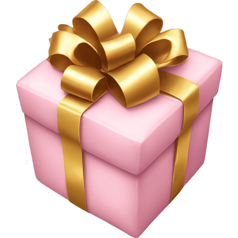 Light pink present with gold bow emoji