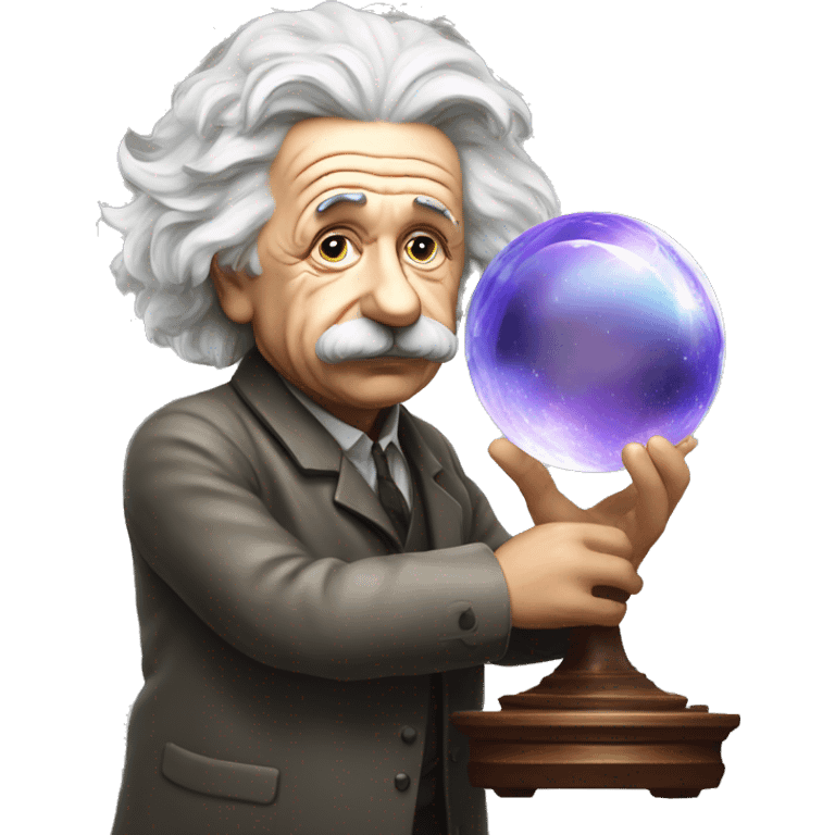 Albert Einstein with crystal ball emoji