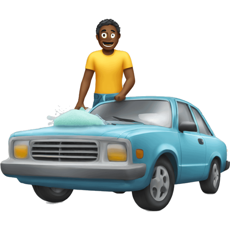 man washing a car emoji