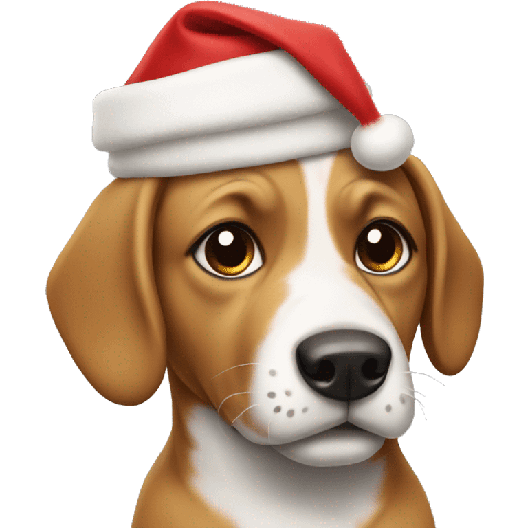 Dog with christmas hat emoji