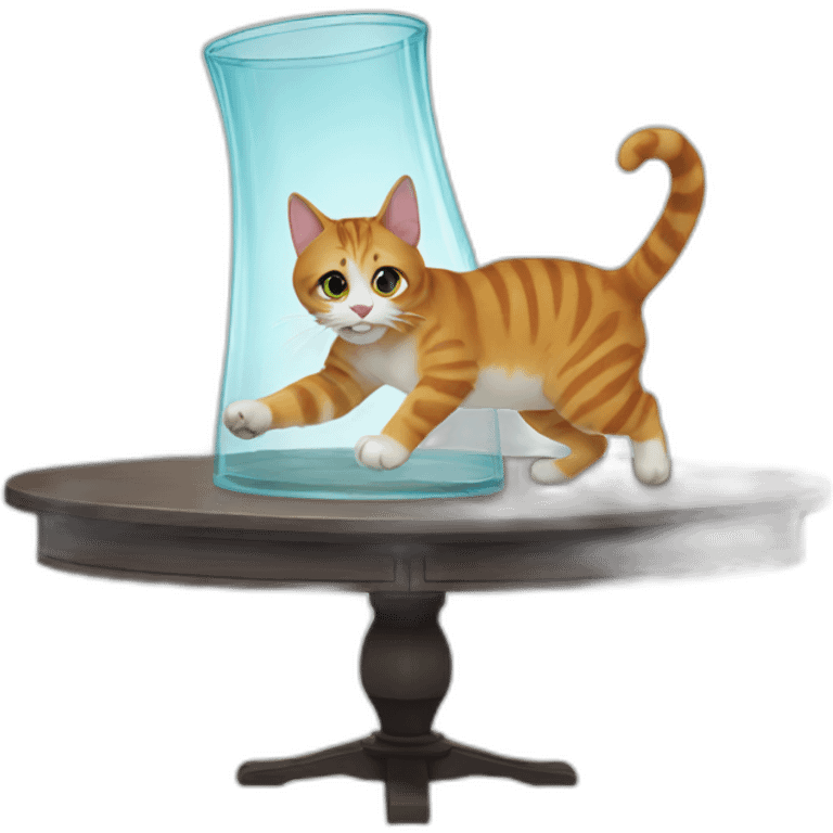 cat pushing glass off table emoji