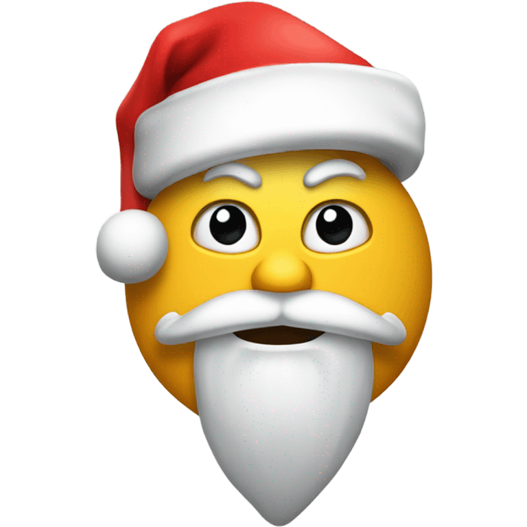 Mean mug emoji with Santa hat  emoji