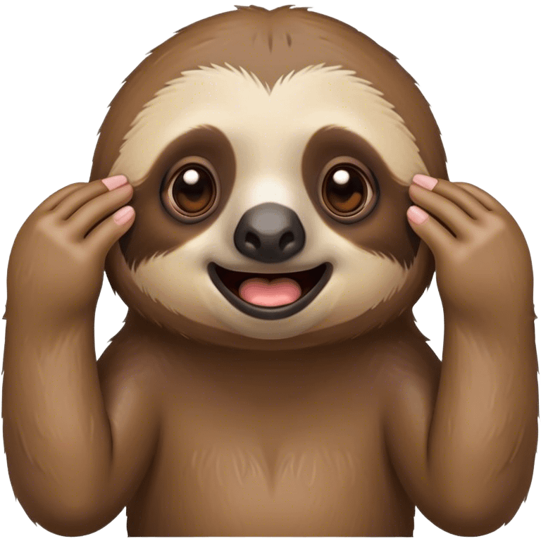 sloth with shock face with hands on face emoji