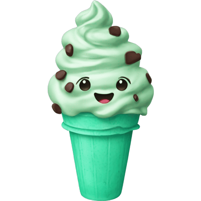 mint chocolate chip ice cream emoji