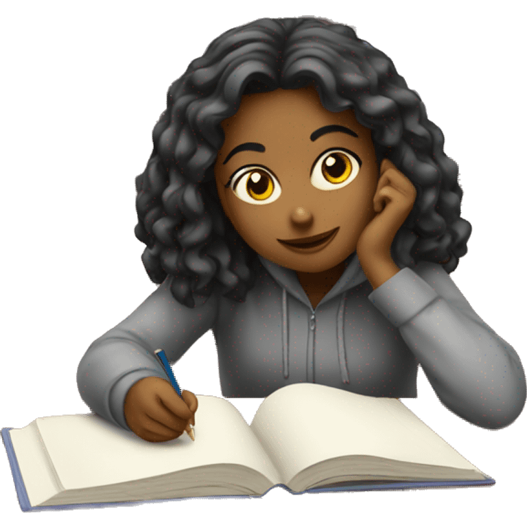 Girl student studying emoji