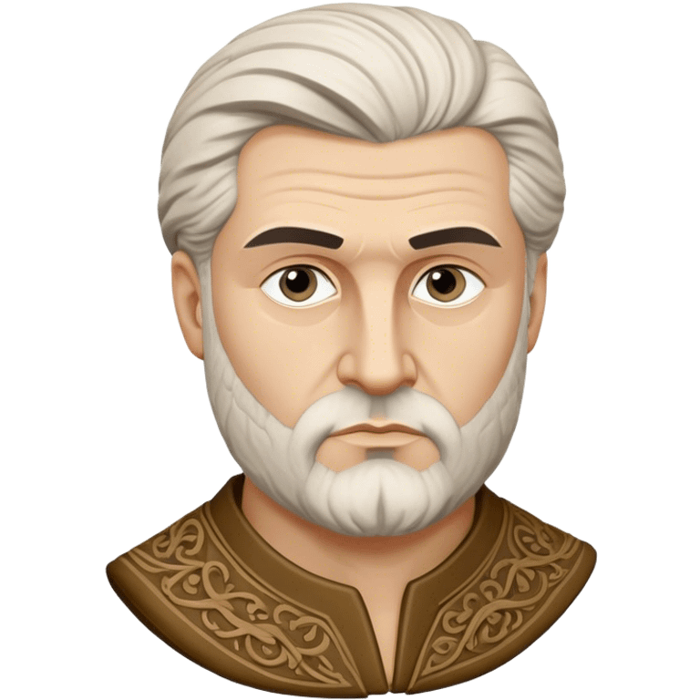 Cinematic Realistic Ivan Meštrović Portrait Emoji, depicted as a renowned Croatian sculptor with thoughtful eyes and classical attire, rendered with intricate textures and dramatic artistic lighting that captures his creative genius. emoji