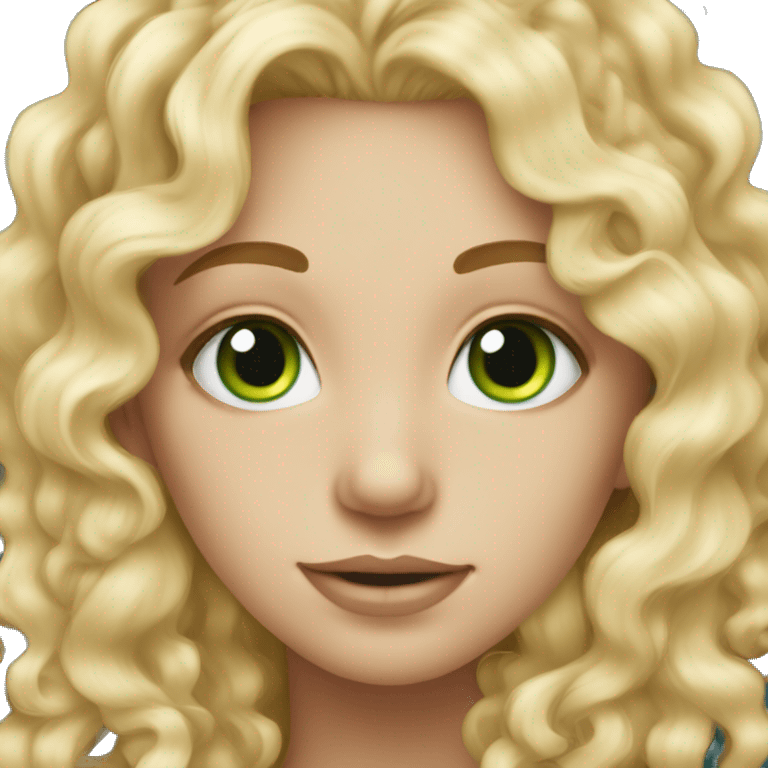 green eyed blonde curly white skin girl emoji