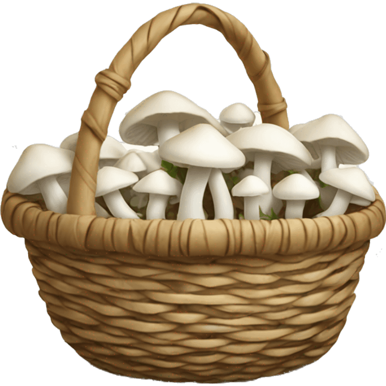 Basket of white mushrooms  emoji