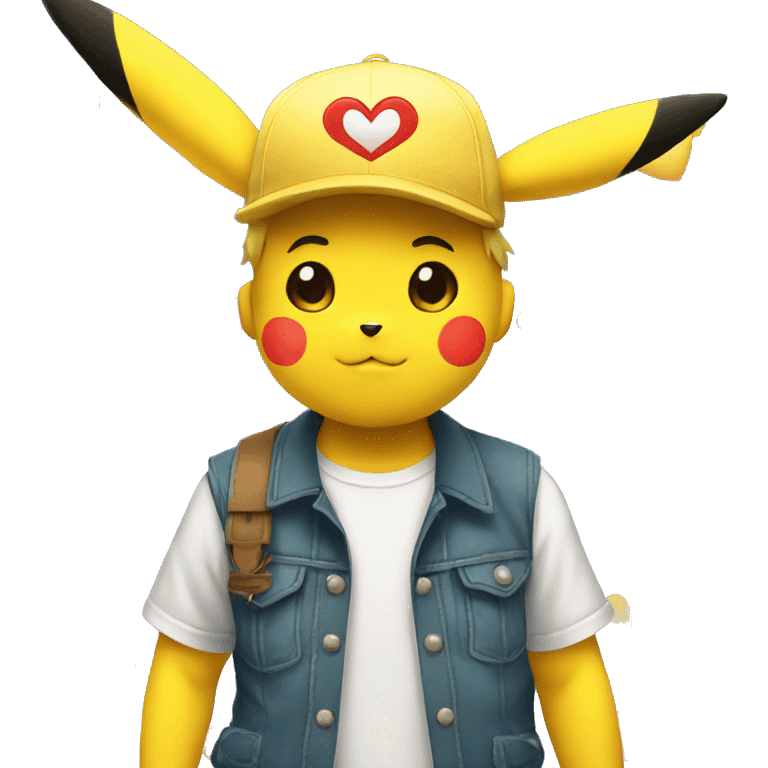 Pikachu love emoji