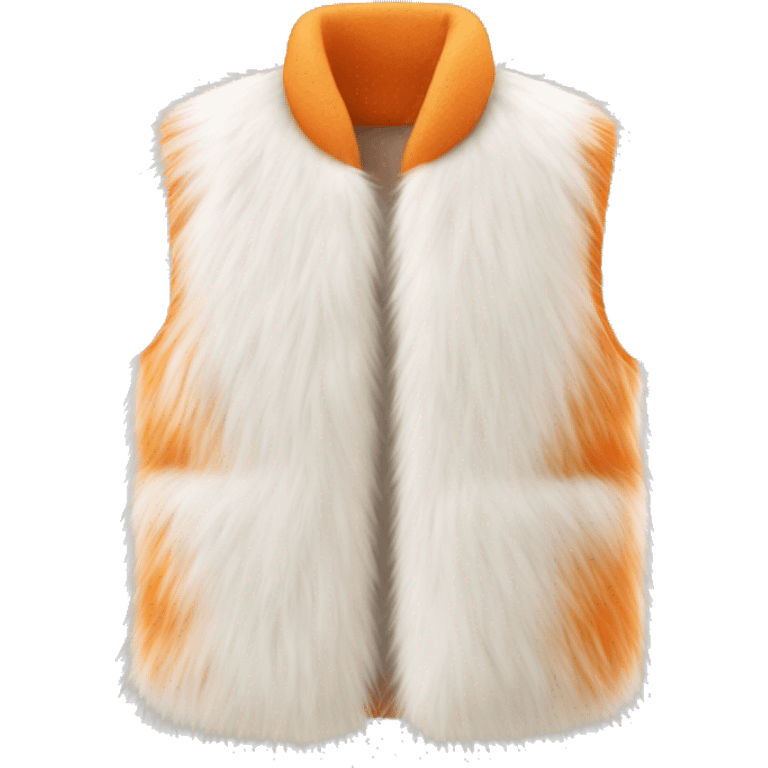 Fur vest white and orange emoji