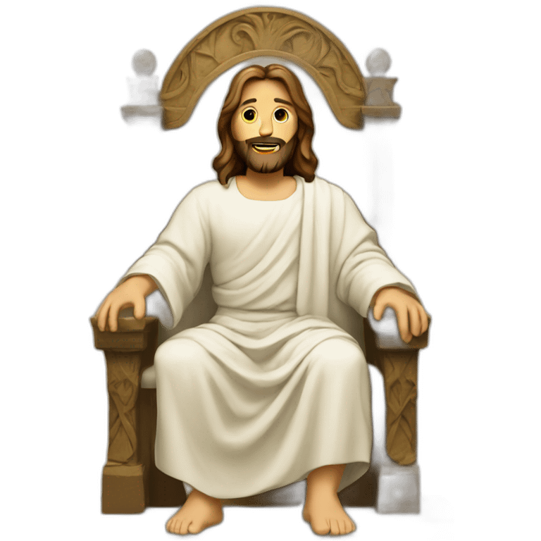 jesus on a throne saying Hi emoji