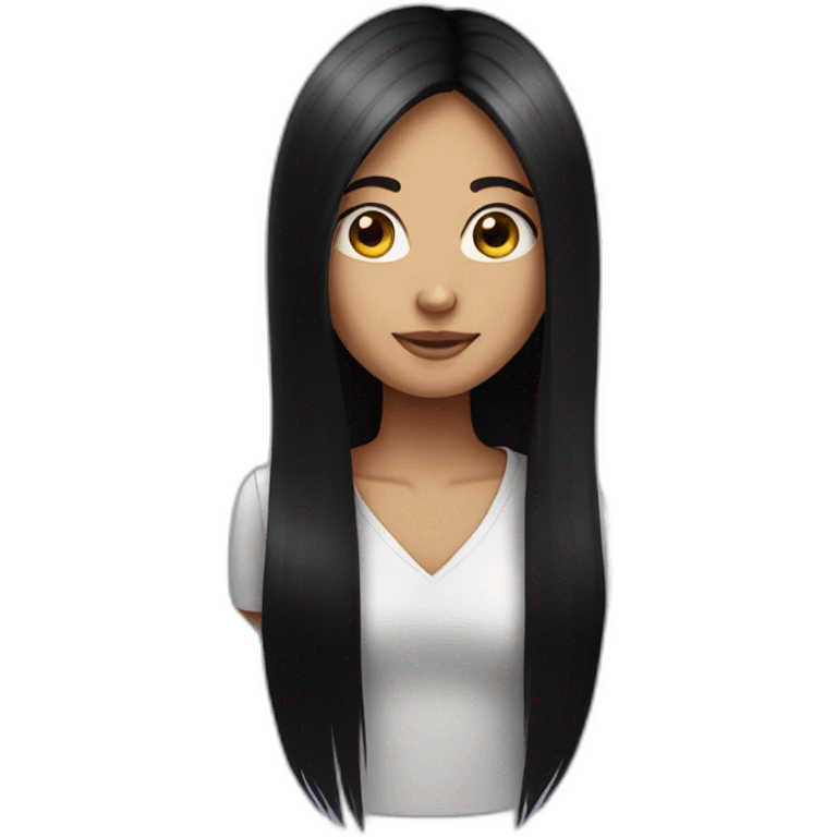 Long Black straight hair girl emoji