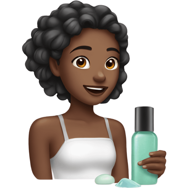 Girl doing skin care emoji