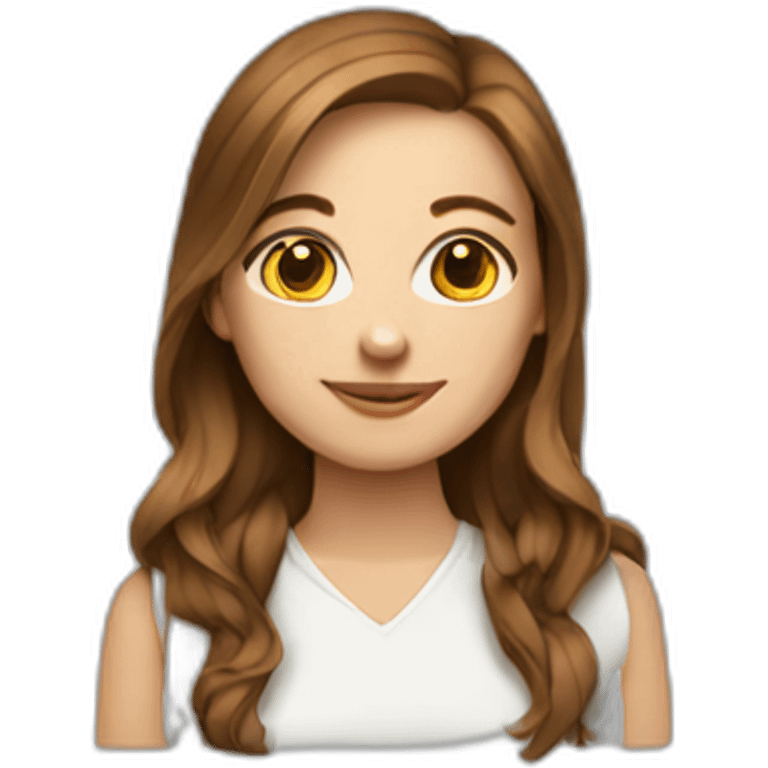 developer white girl brown hair with laptop emoji