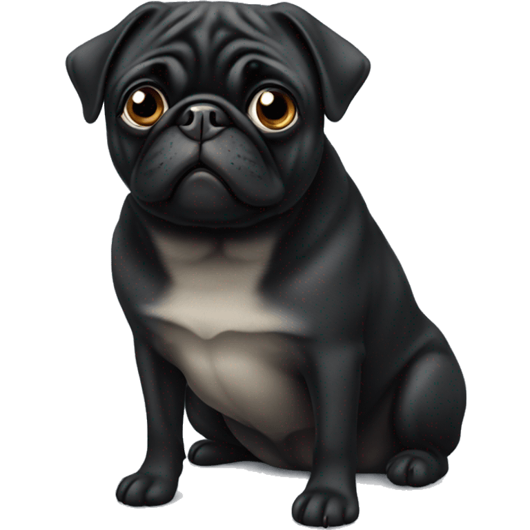 Black pug emoji