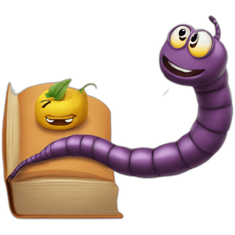 worm and book emoji