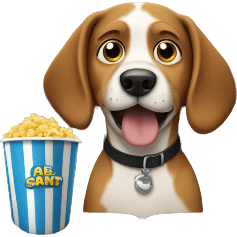 Dog watching movie emoji