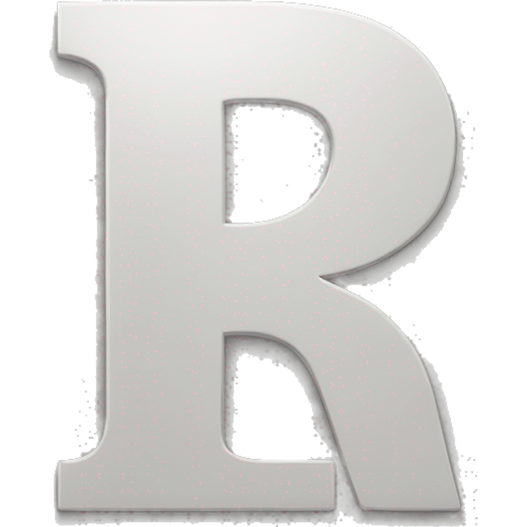 ·R where the top of the letter has a short space that opens the R boucle emoji